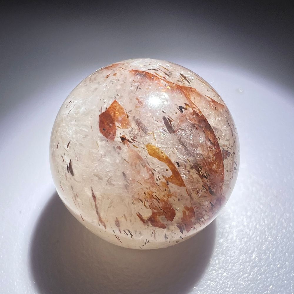 Golden Rutilated Quartz Marble Sphere - Picture 8 of 11